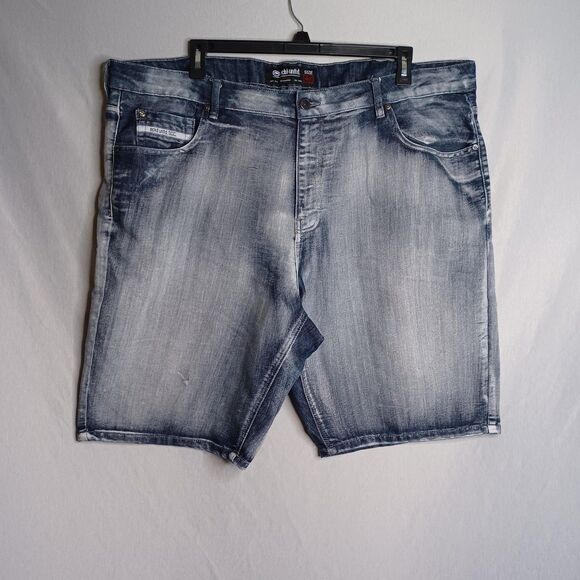 Ecko Unltd Shorts Mens 44 Blue Faded Denim Relaxed Fit Casual Jorts Streetwear - Picture 1 of 16